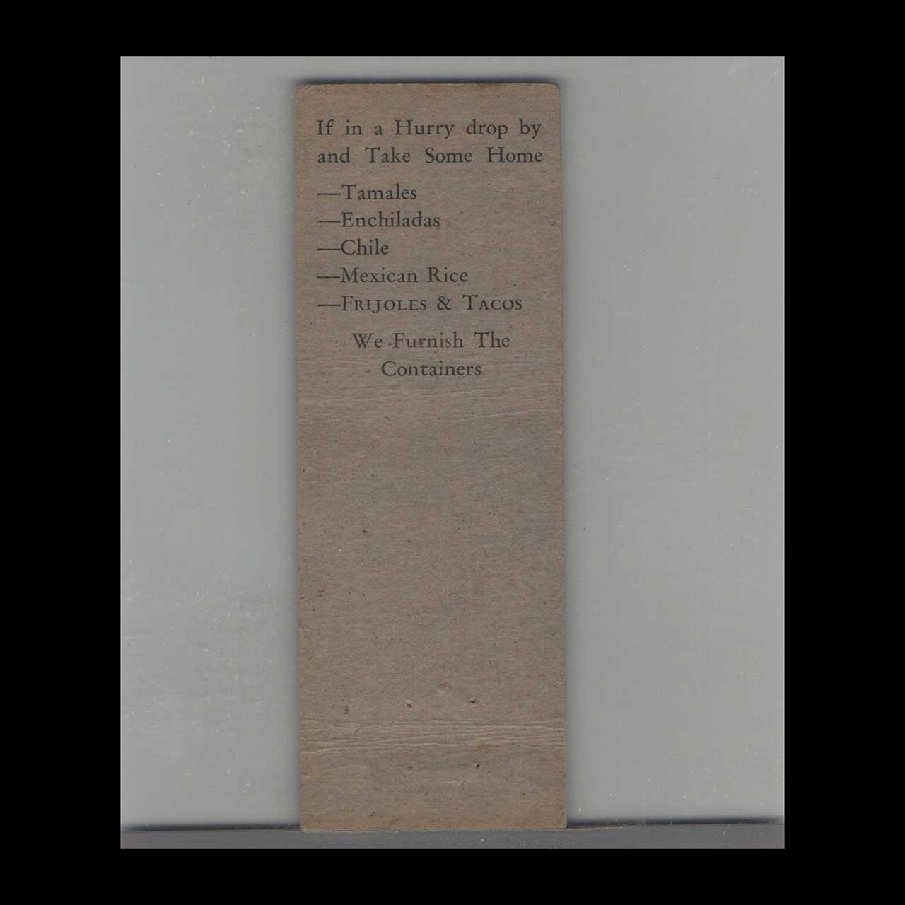 El Charro Mexican Restaurant Matchbook Cover Austin TX El Charro Mexican Restaurant Matchbook Cover Austin TX