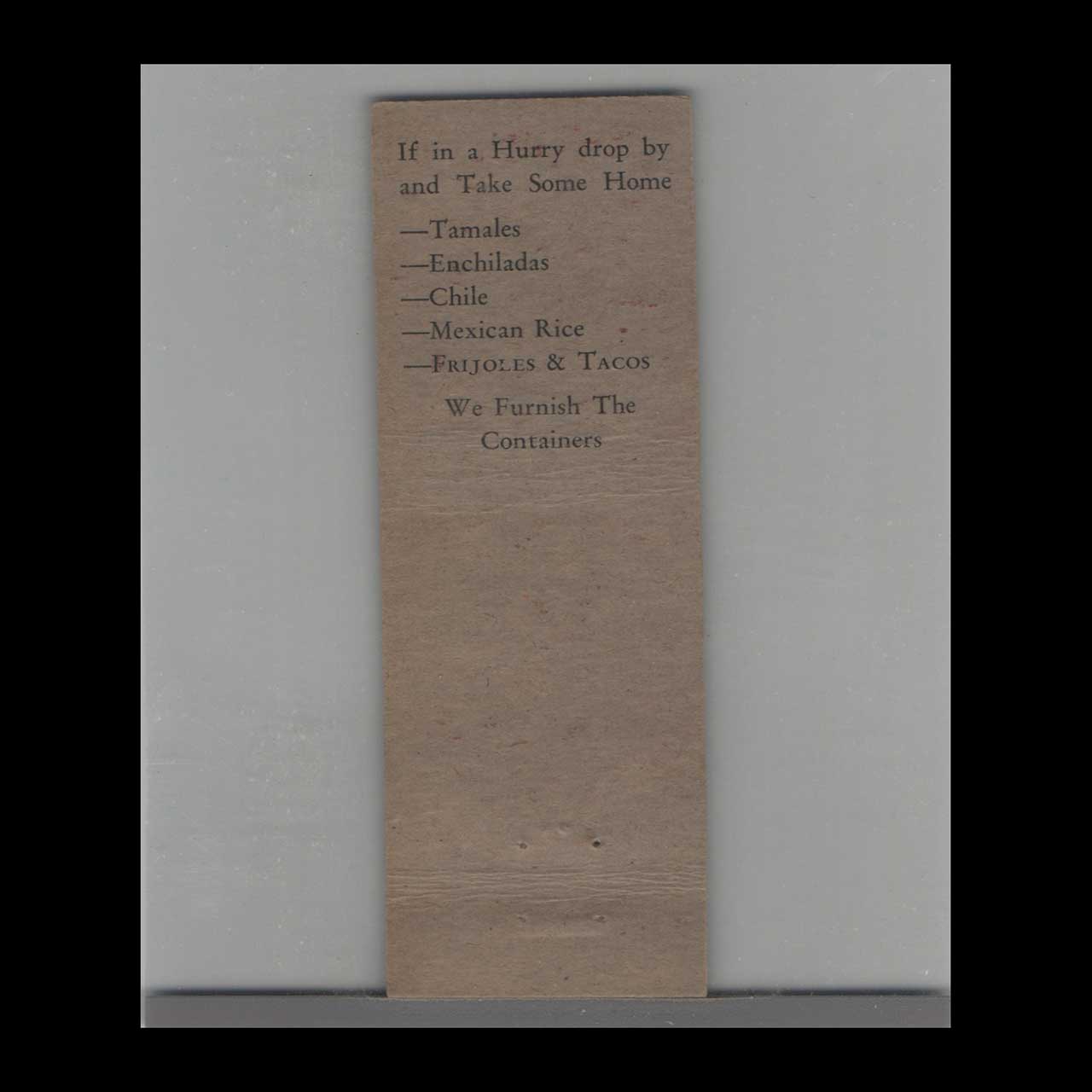 El Charro Mexican Restaurant Matchbook Cover Austin TX El Charro Mexican Restaurant Matchbook Cover Austin TX