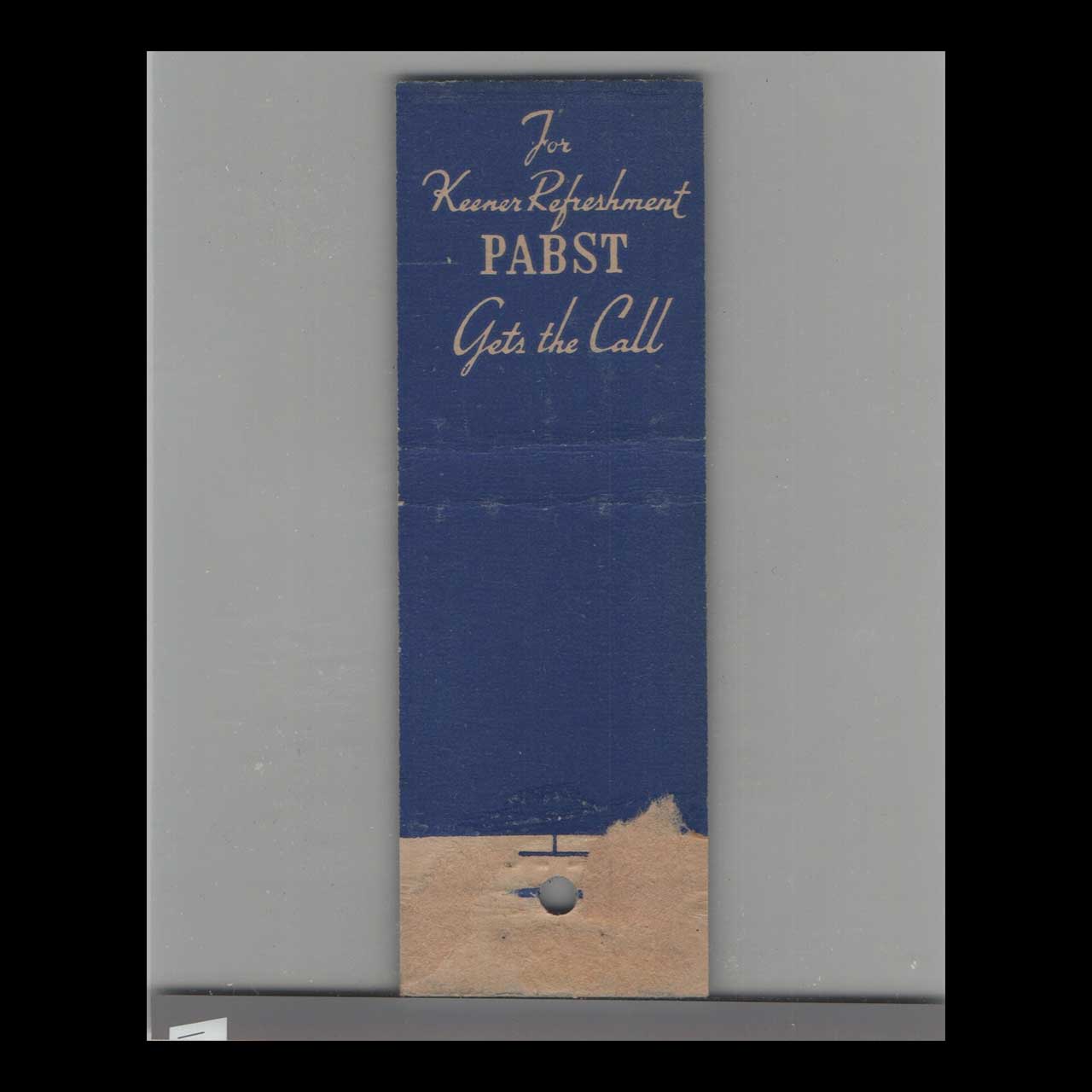 Pabst Beer Matchbook Cover Metropolitan Markets Honolulu Pabst Beer Matchbook Cover Metropolitan Markets Honolulu