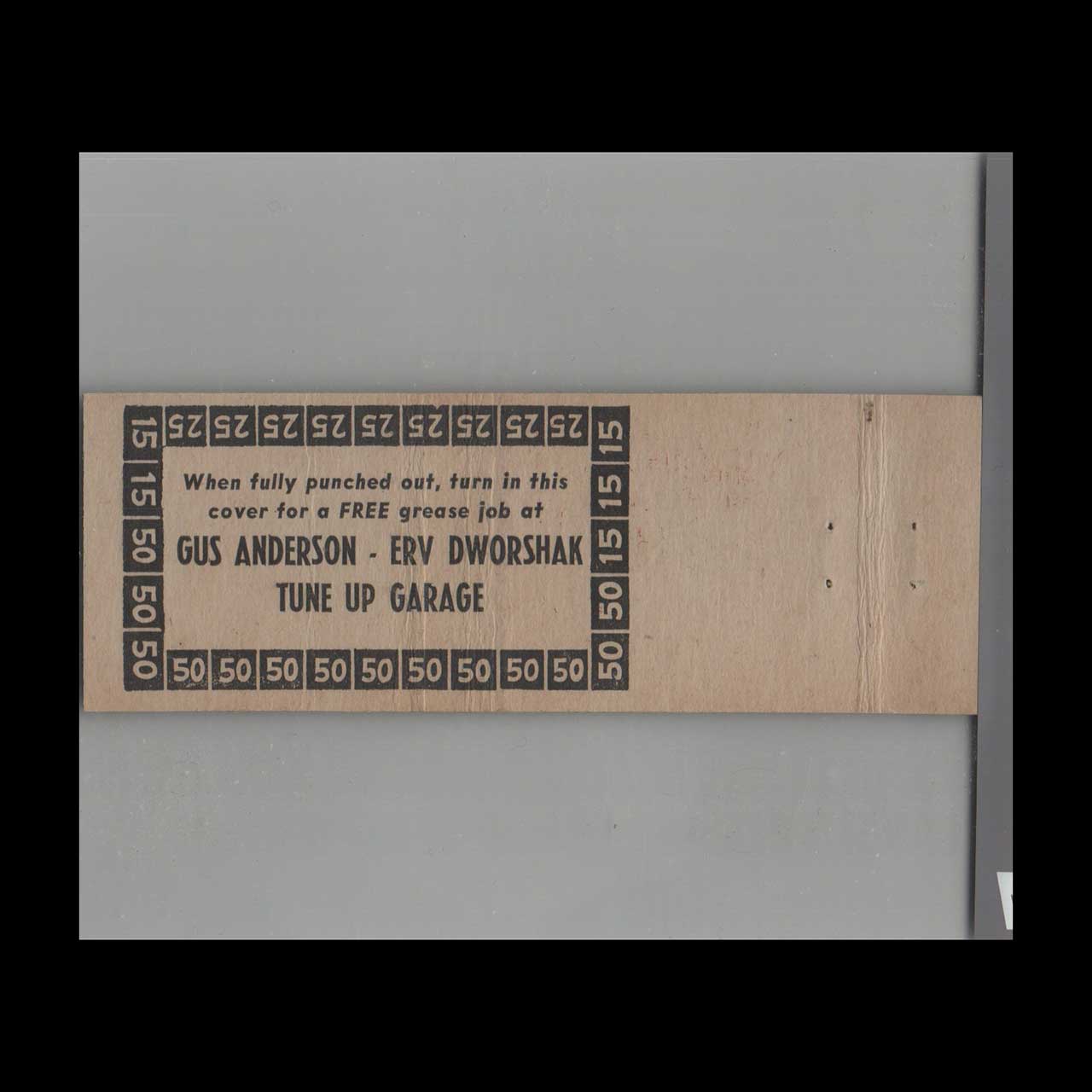Erv & Guss Standard Service Matchbook Cover 292 W Kellog Erv & Guss Standard Service Matchbook Cover 292 W Kellog