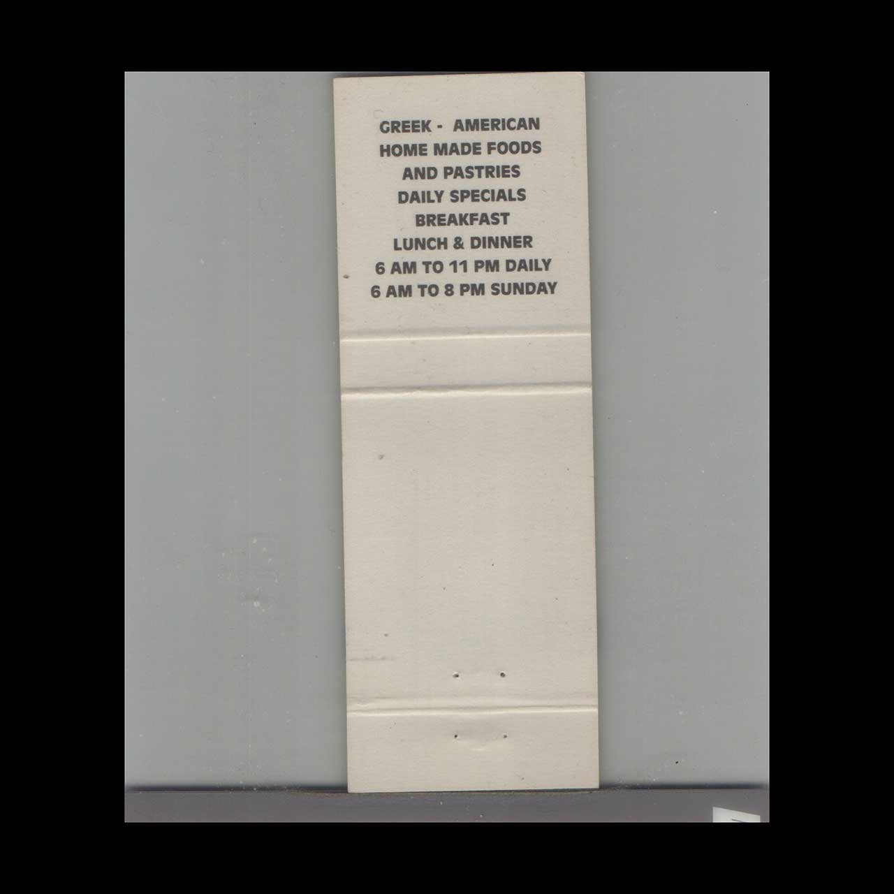 Matchbook Cover Hillstown I Diner in Tampa FL Yellow Matchbook Cover Hillstown I Diner in Tampa FL Yellow