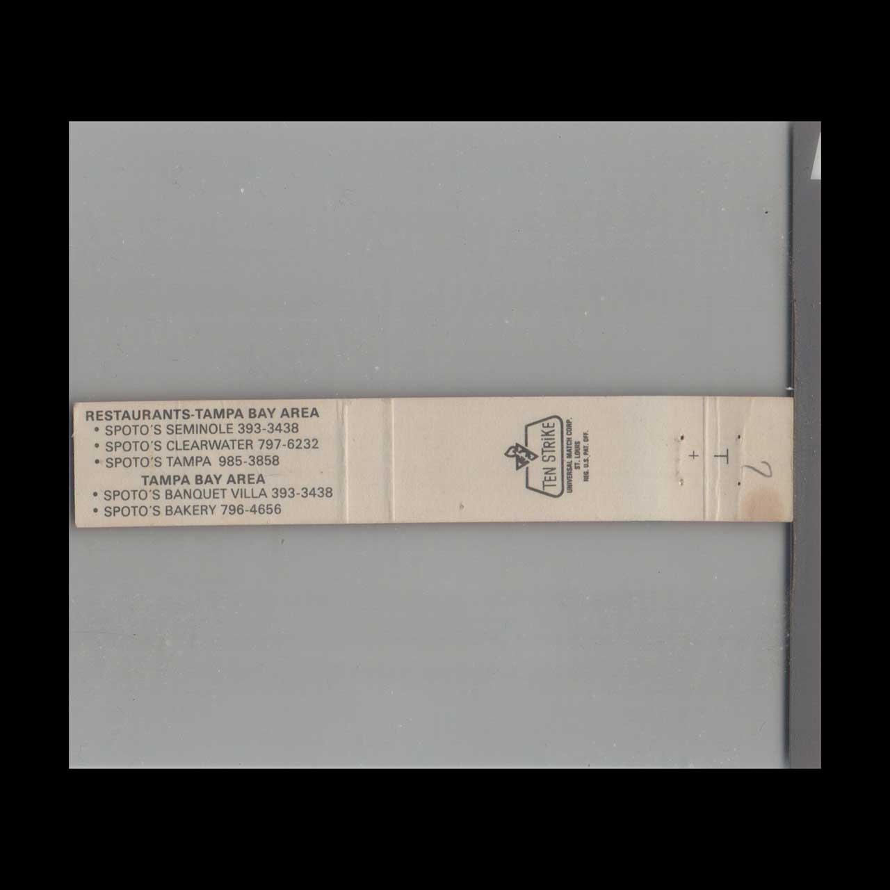 10 Strike Matchbook Cover Smittys Restaurants Tampa FL #2 10 Strike Matchbook Cover Smittys Restaurants Tampa FL #2