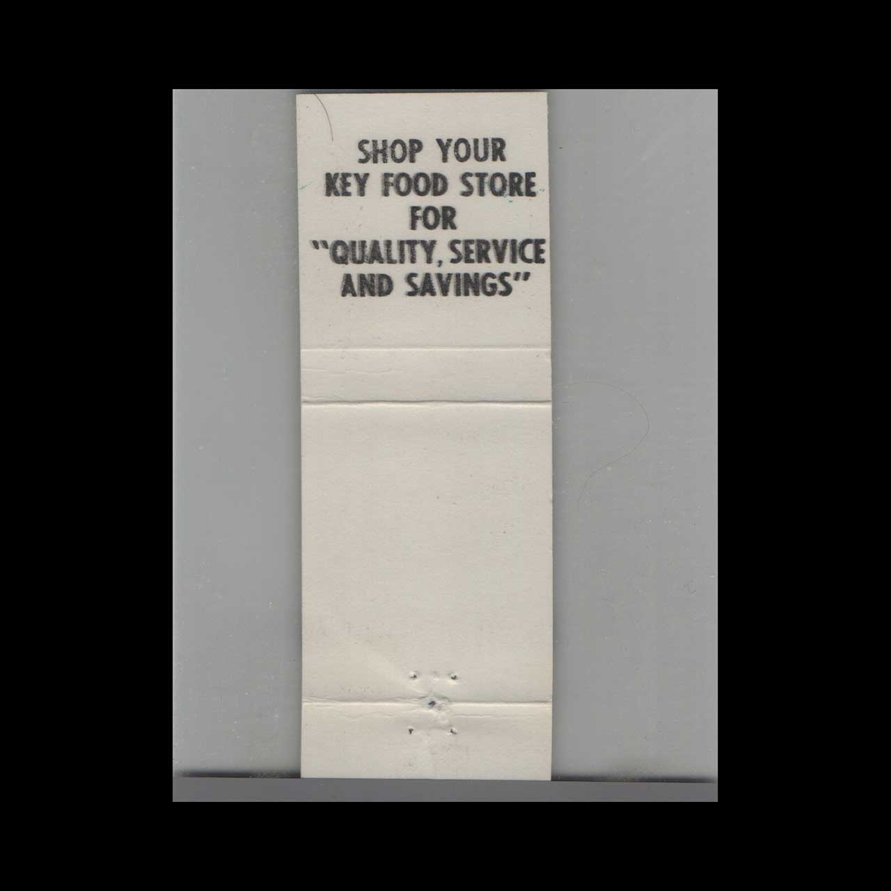 Matchbook Cover Key Food Matchbook Cover Key Food