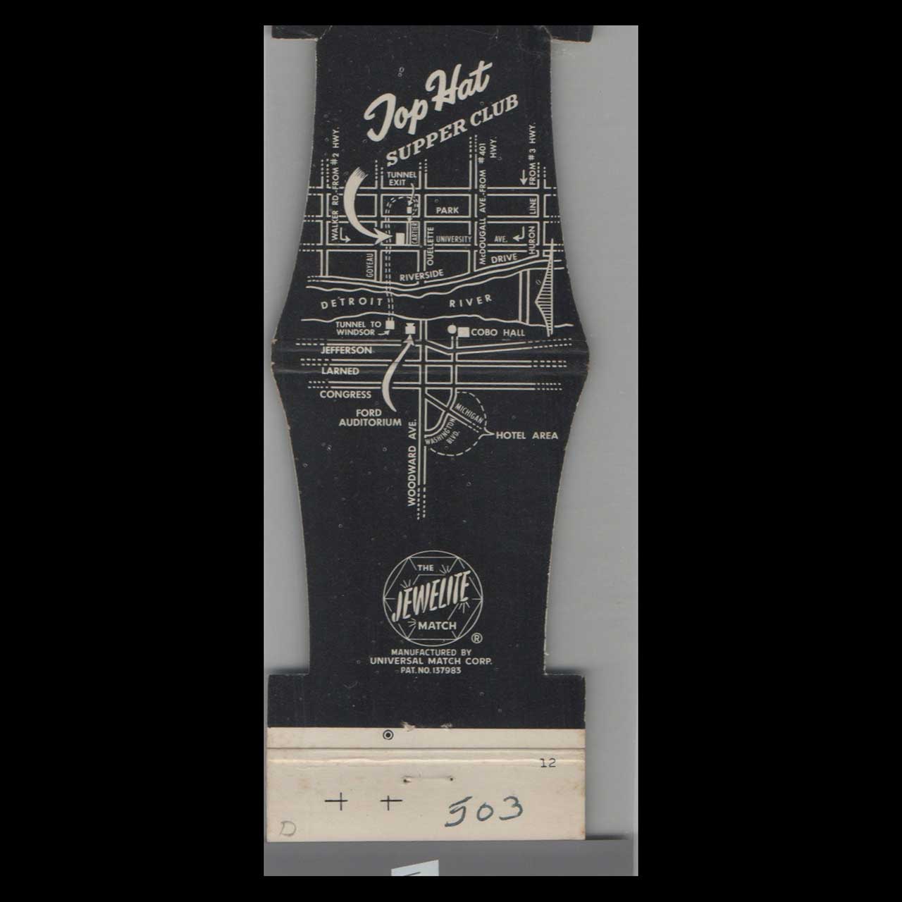 Mike Drakichs Top Hat Supper Club Matchbook Cover Mike Drakichs Top Hat Supper Club Matchbook Cover