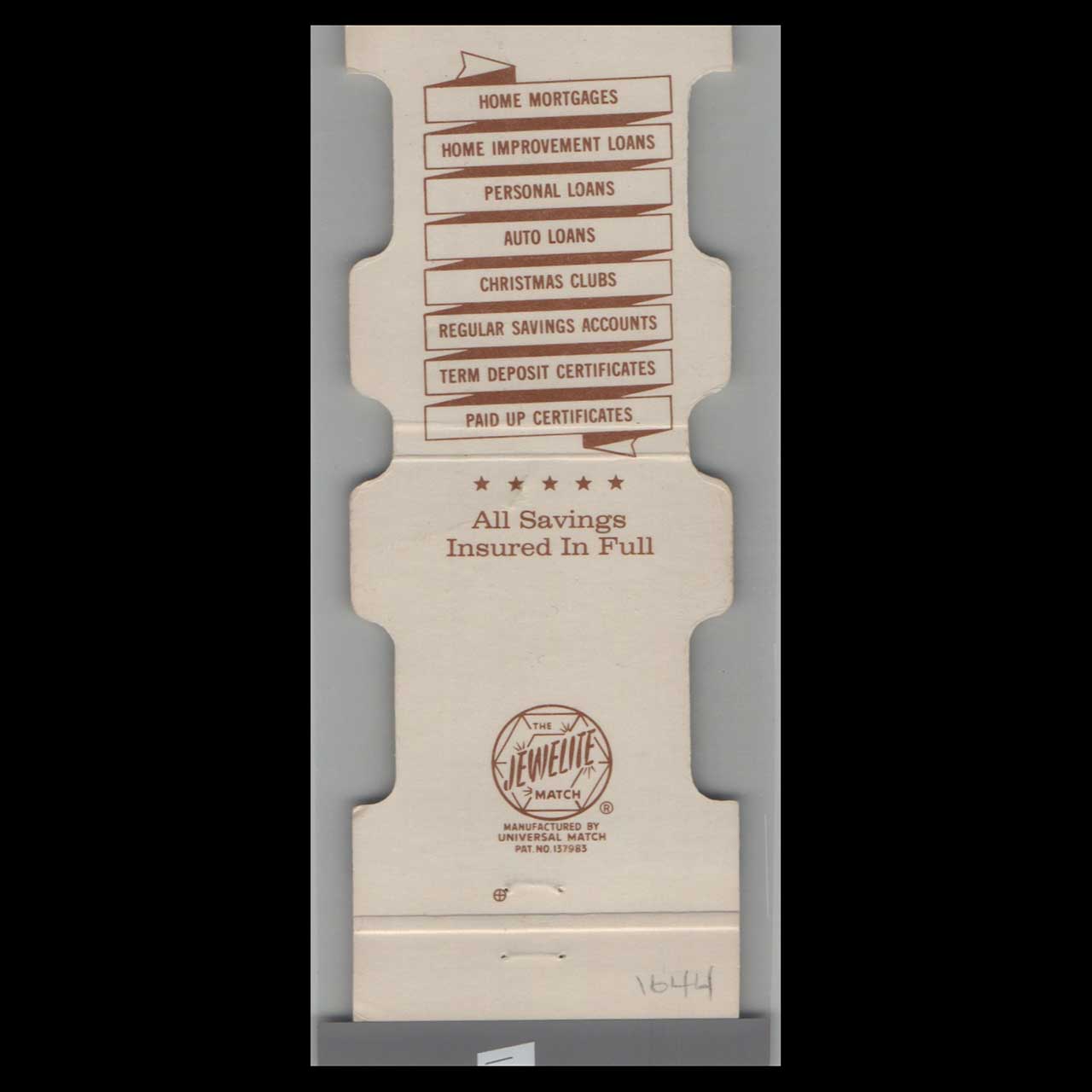 South Middlesex Co Operative Bank Matchbook Cover Framingham South Middlesex Co Operative Bank Matchbook Cover Framingham