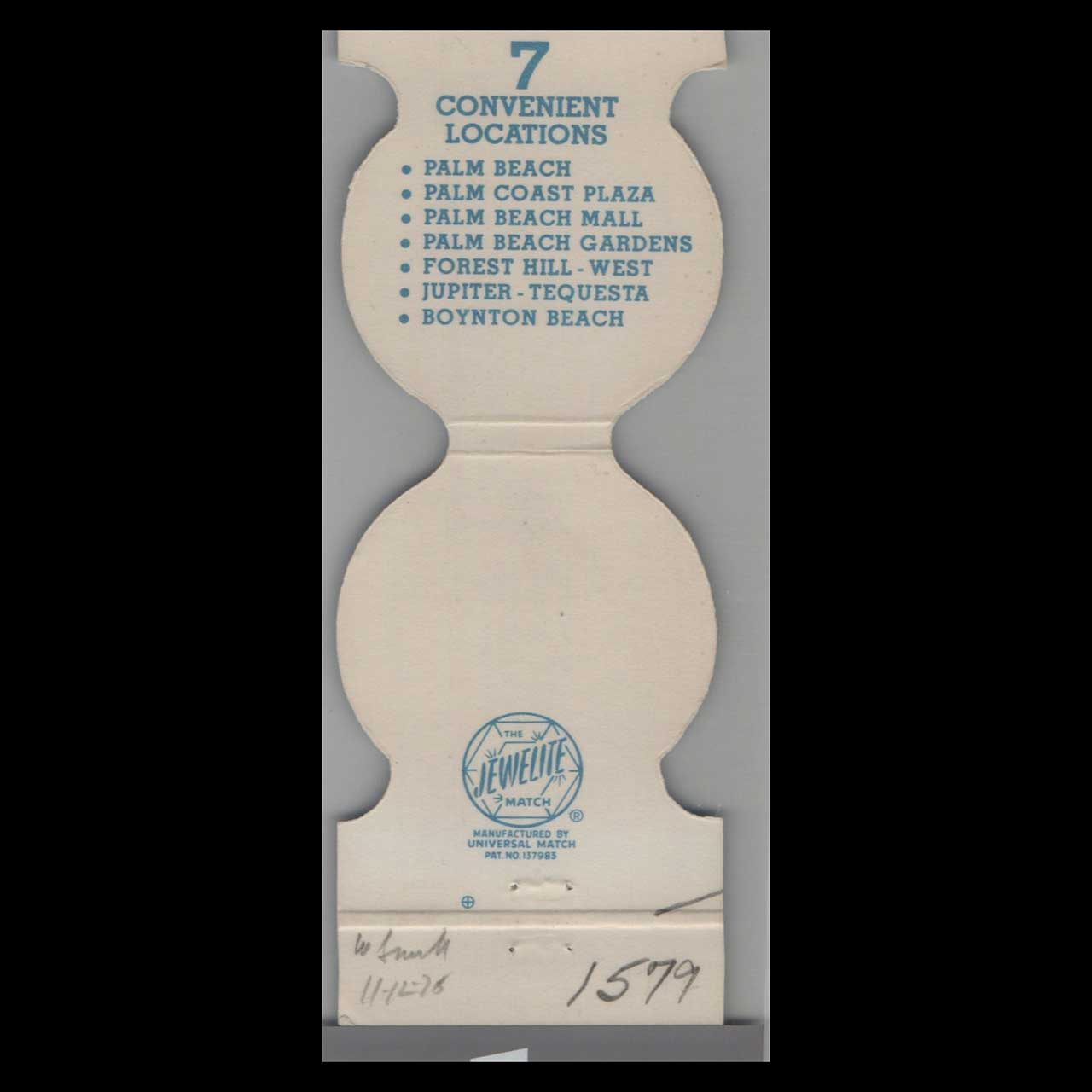 Home Federal Savings Palm Beach Matchbook Cover Home Federal Savings Palm Beach Matchbook Cover