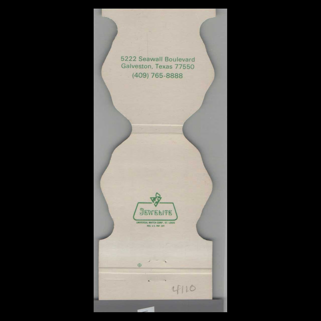 The San Luis Galveston Isle TX Matchbook Cover The San Luis Galveston Isle TX Matchbook Cover