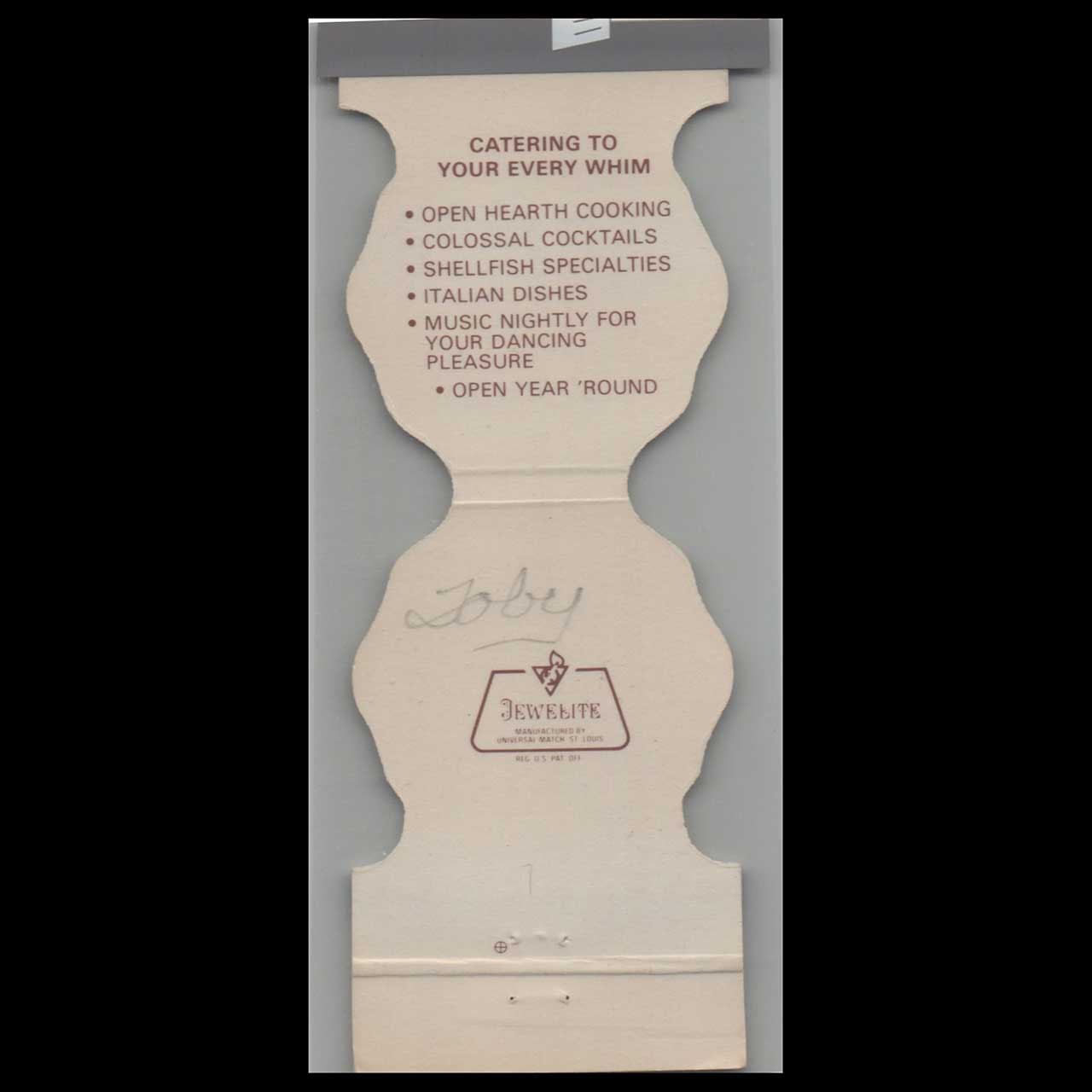 Neils Steak & Oyster House Matchbook Cover Wildwood NJ Neils Steak & Oyster House Matchbook Cover Wildwood NJ