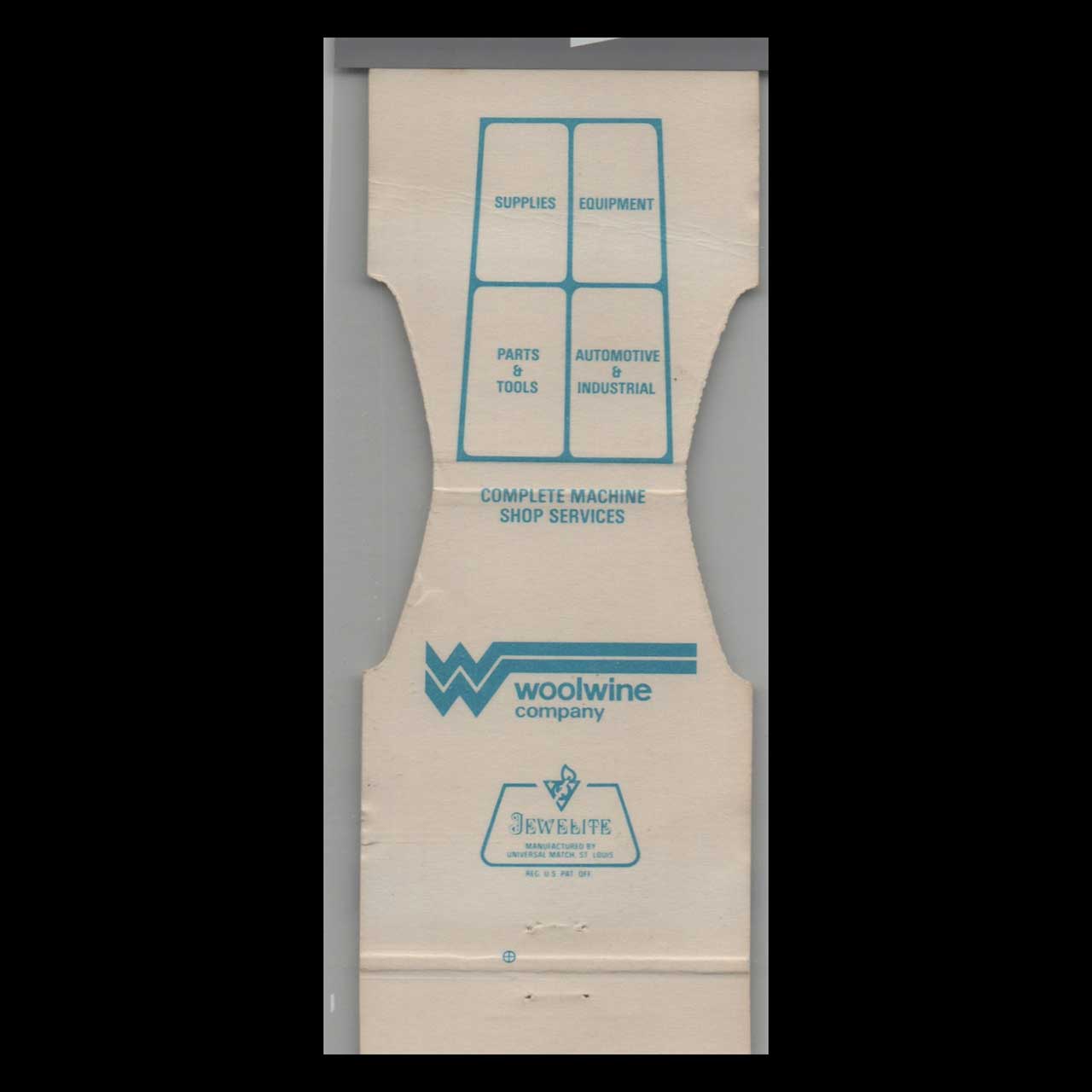 Woolwine Co Die Cut Matchbook Cover Pratt Dodge City KS Woolwine Co Die Cut Matchbook Cover Pratt Dodge City KS