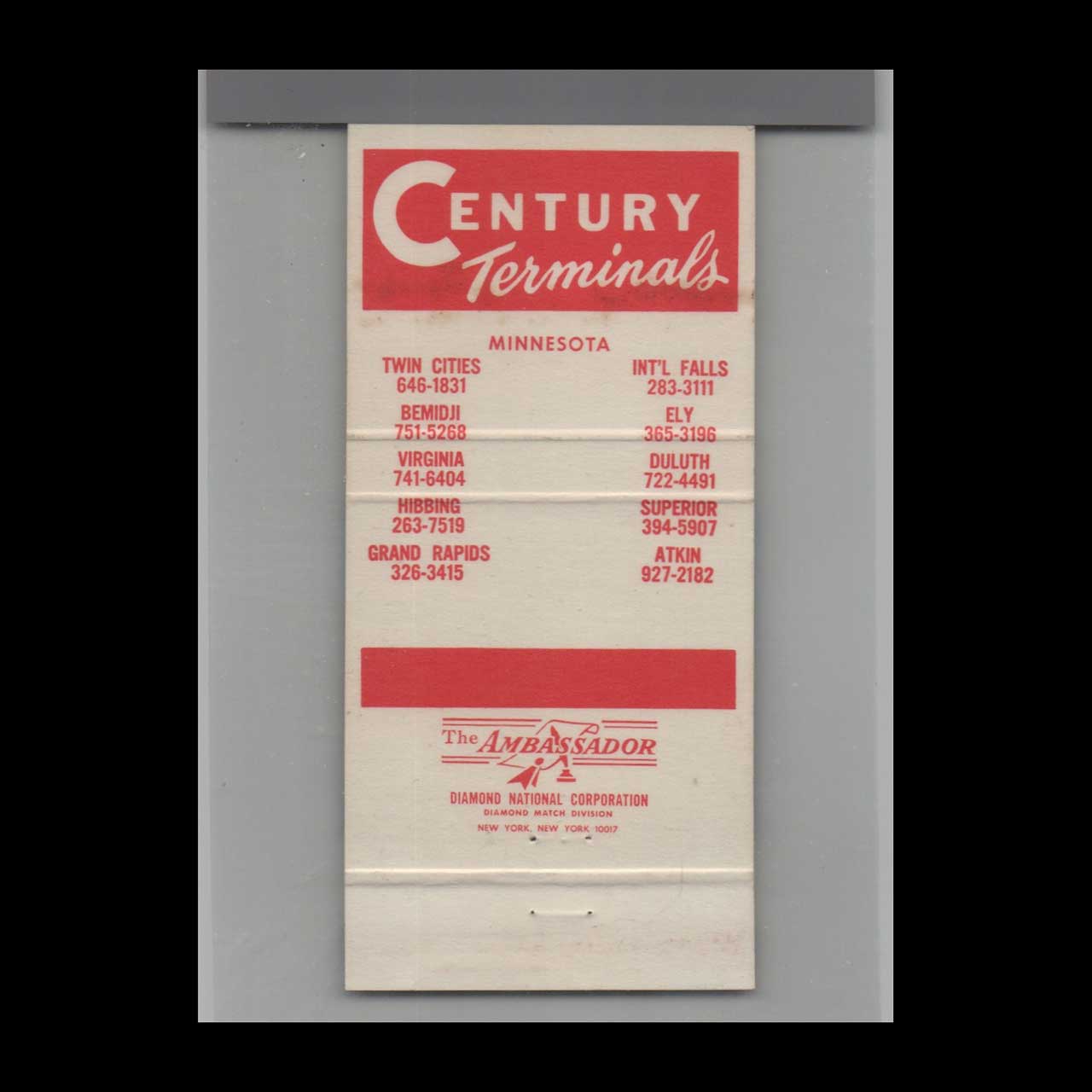 Trucking Century Matchbook Cover Minneapolis St Paul Trucking Century Matchbook Cover Minneapolis St Paul