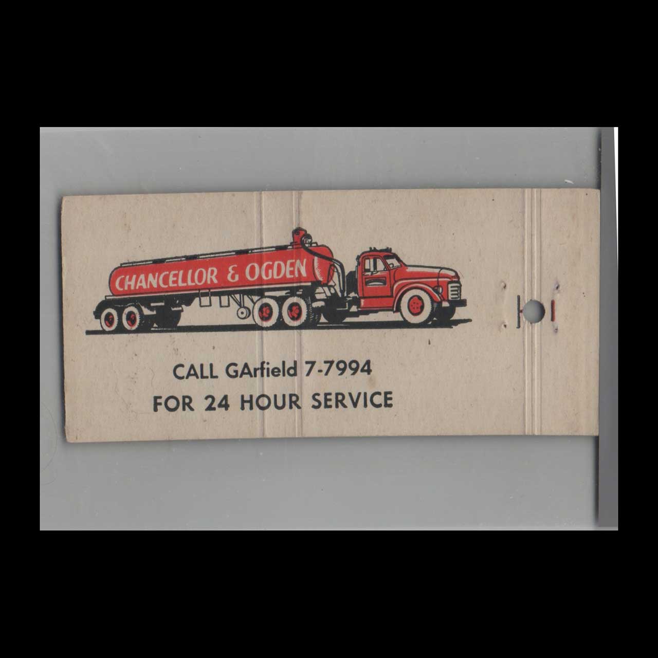 Trucking Chancellor & Ogden Inc Matchbook Cover Long Beach Trucking Chancellor & Ogden Inc Matchbook Cover Long Beach