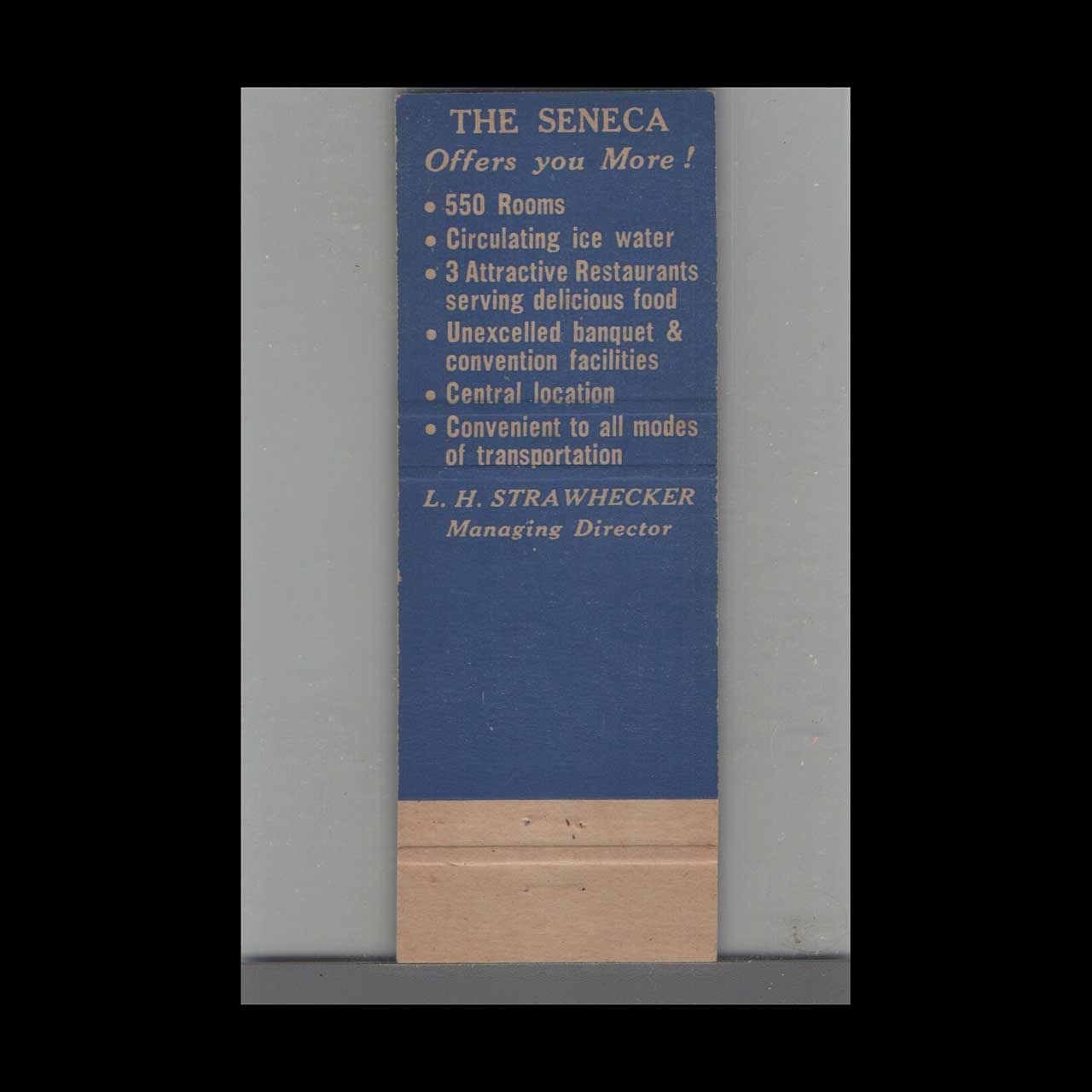 Matchbook Cover Seneca Cocktail Lounge Rochester NY Matchbook Cover Seneca Cocktail Lounge Rochester NY