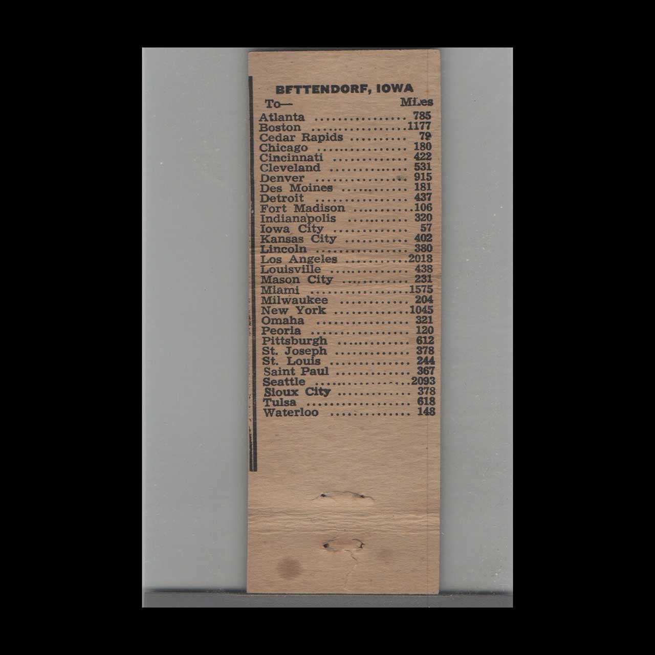 Matchbook Cover Tejm Motel Bettendorf IA Matchbook Cover Tejm Motel Bettendorf IA