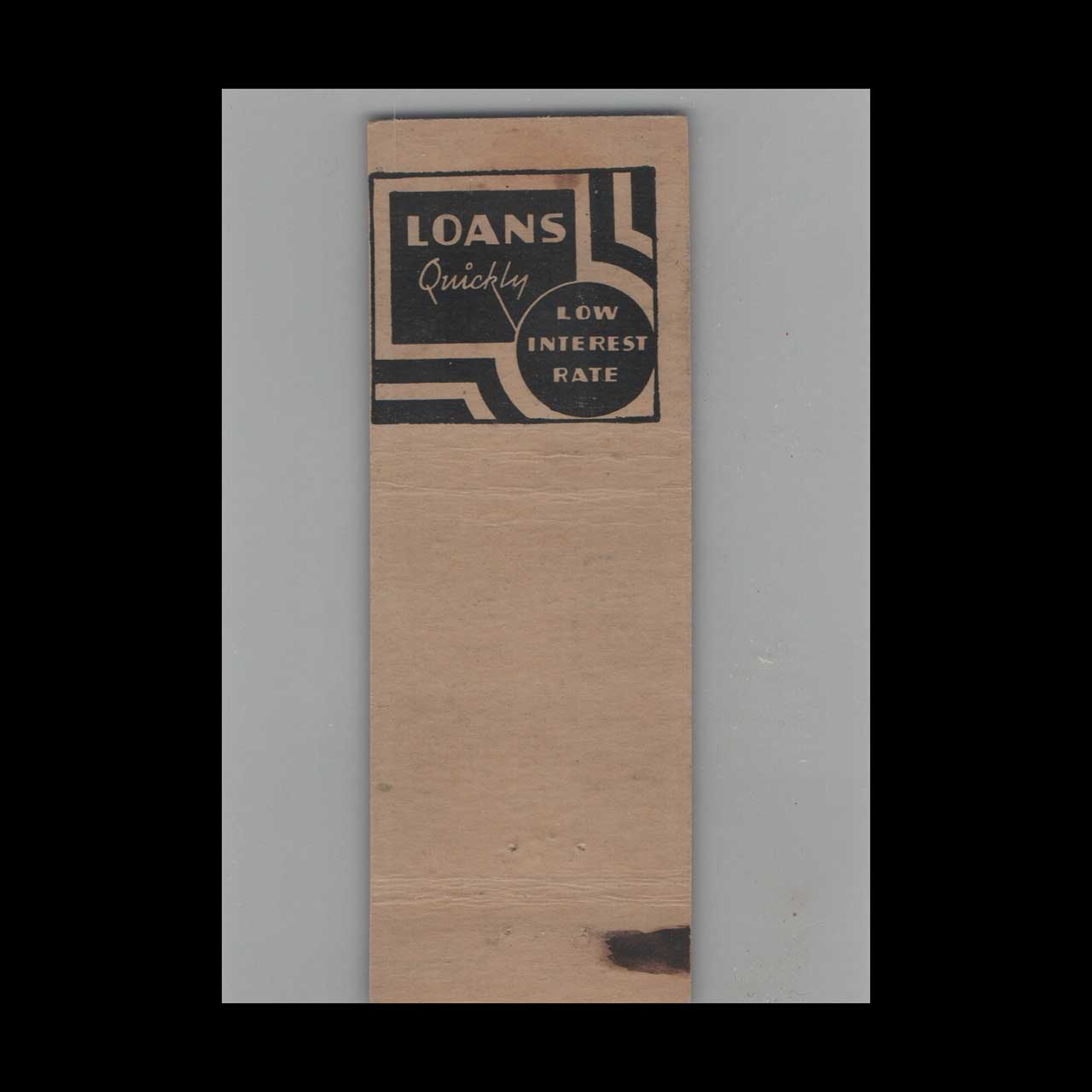 1930s Advance Match Canal Loan & Jewelry Co Matchbook Cover 1930s Advance Match Canal Loan & Jewelry Co Matchbook Cover