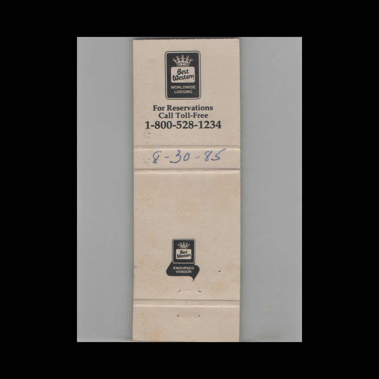 Matchbook Cover Best Western Holiday Plaza Joliet IL Matchbook Cover Best Western Holiday Plaza Joliet IL