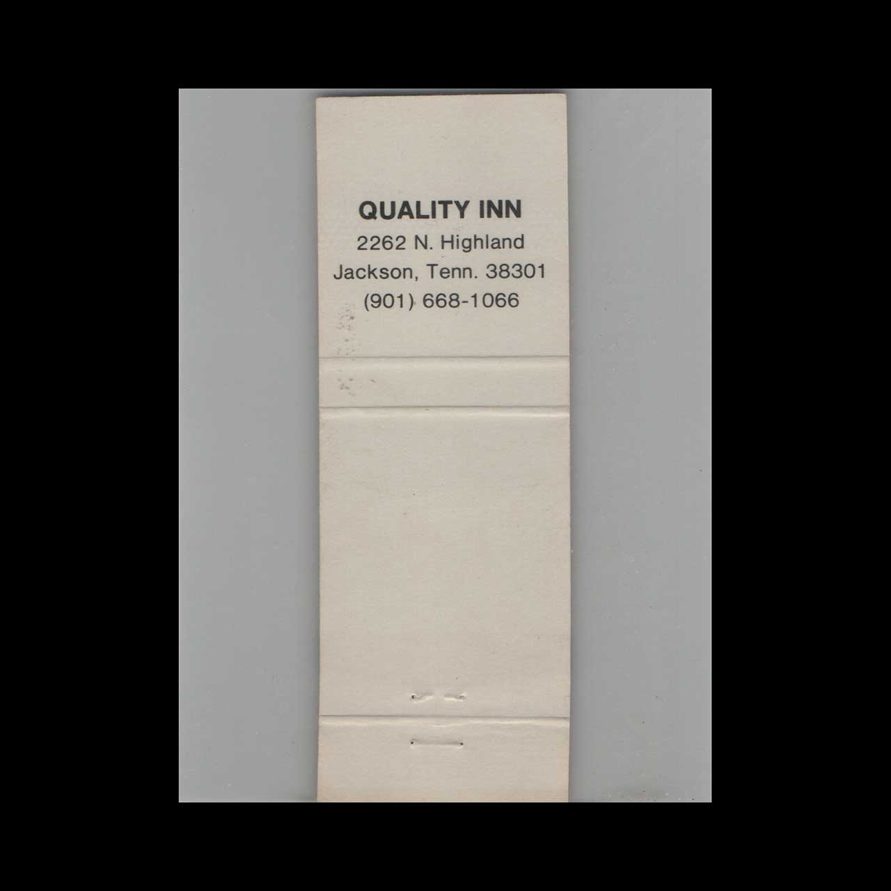 Matchbook Cover Quality Inns Jackson TN Matchbook Cover Quality Inns Jackson TN