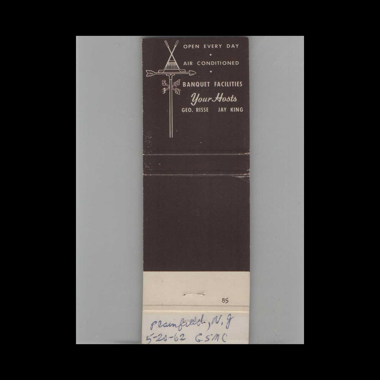 The Westwood Restaurant Matchbook Cover West Orange NJ The Westwood Restaurant Matchbook Cover West Orange NJ