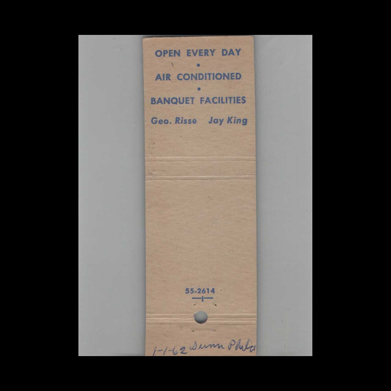 The Westwood Restaurant Matchbook Cover West Orange NJ The Westwood Restaurant Matchbook Cover West Orange NJ