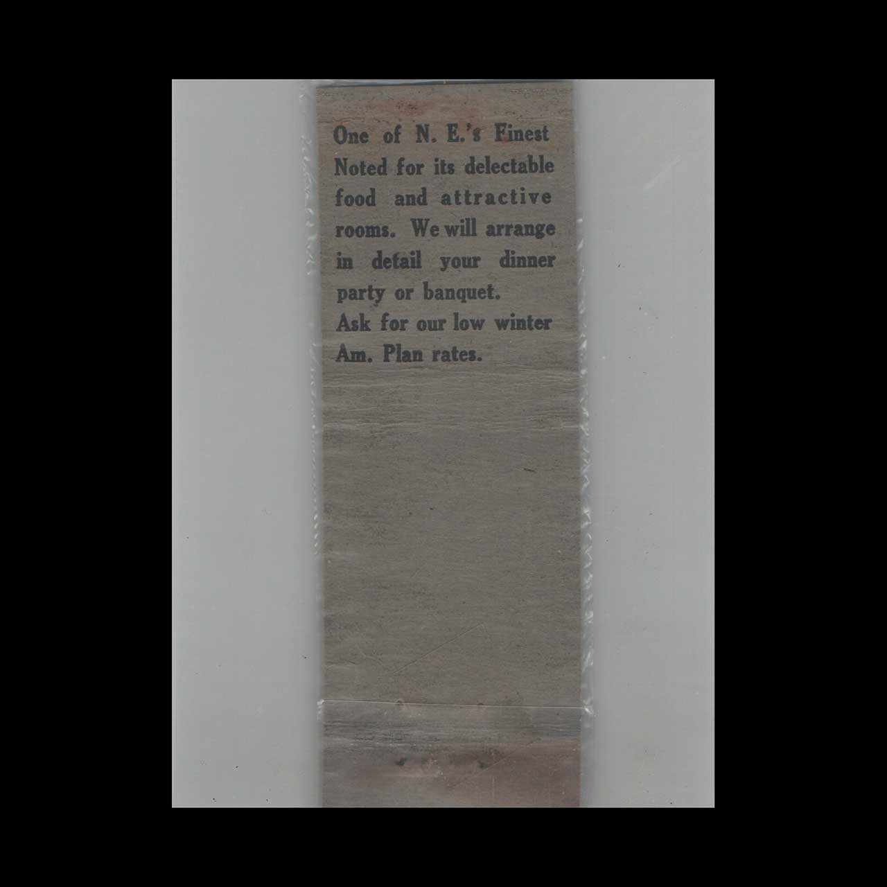 1930s Bernardston Inn Matchbook Cover 1930s Bernardston Inn Matchbook Cover