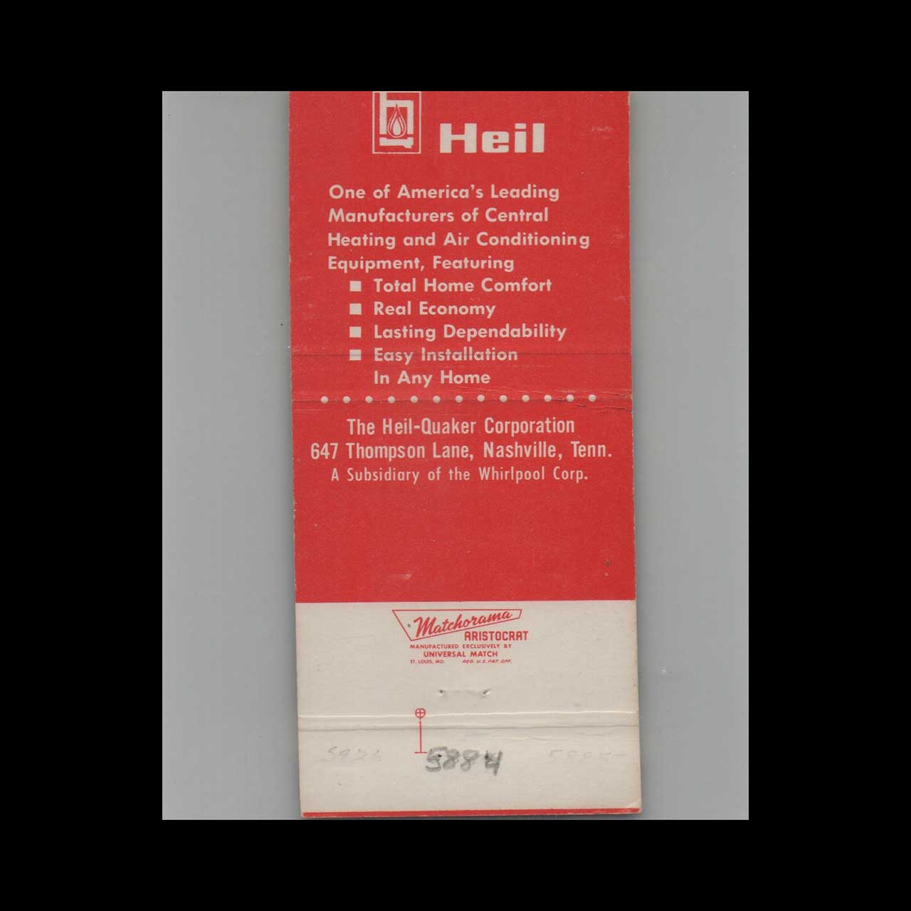Mike Conrad Heating & Cooling Matchbook Cover Montgomery AL Mike Conrad Heating & Cooling Matchbook Cover Montgomery AL