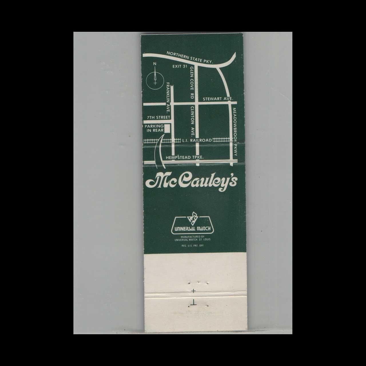 Matchbook Cover McCauleys A Classic Bar Garden City NJ Matchbook Cover McCauleys A Classic Bar Garden City NJ