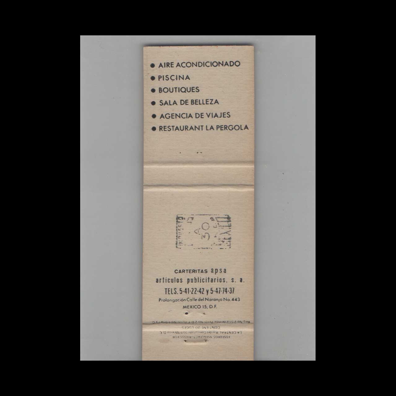 Matchbook Cover Hotel Acapulco Imperial Acapulco Gro Mexico Matchbook Cover Hotel Acapulco Imperial Acapulco Gro Mexico