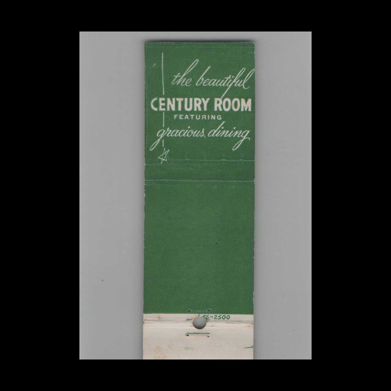 Matchbook Cover Century Room Hotel Adolphus Dallas TX Matchbook Cover Century Room Hotel Adolphus Dallas TX