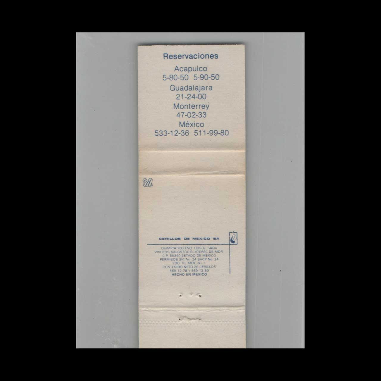 Matchbook Cover Acapulco Plaza La Paz Acapulco Mexico #4 Matchbook Cover Acapulco Plaza La Paz Acapulco Mexico #4