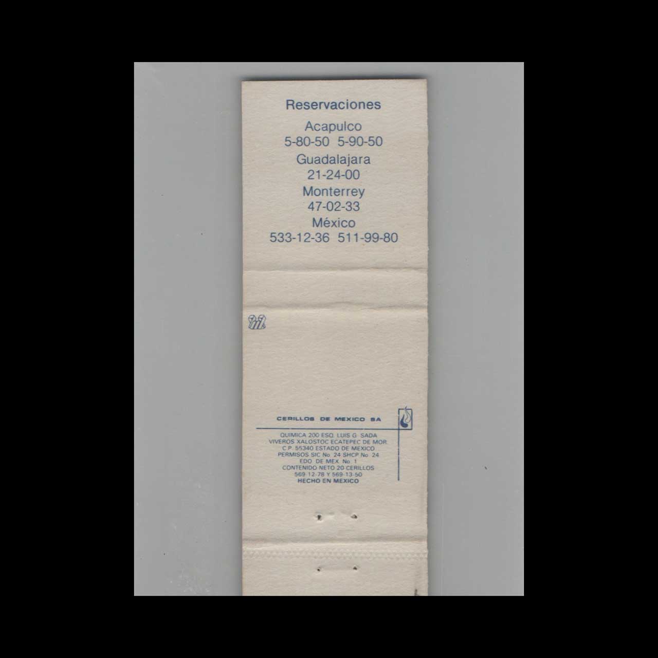 Matchbook Cover Acapulco Plaza La Paz Acapulco Mexico #6 Matchbook Cover Acapulco Plaza La Paz Acapulco Mexico #6