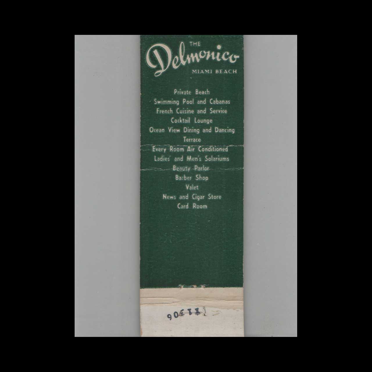 Matchbook Cover The Delmonico Hotel Miami Beach FL Matchbook Cover The Delmonico Hotel Miami Beach FL