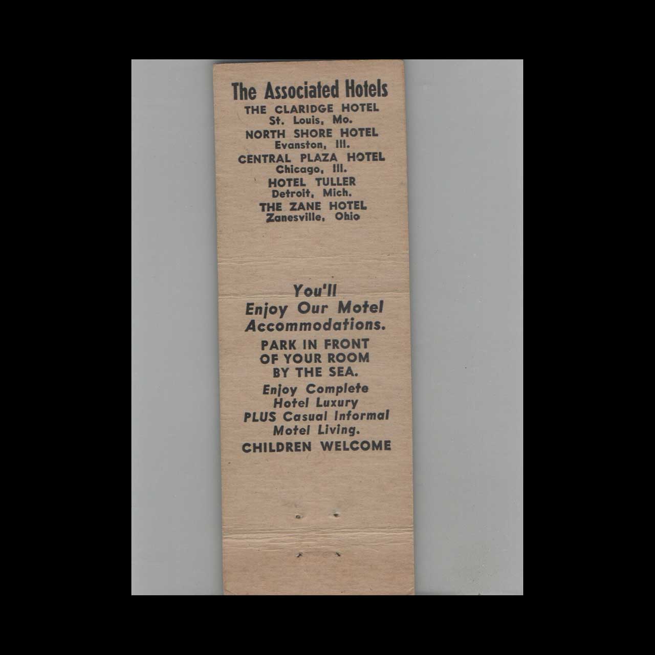 Matchbook Cover Hotel Kimberly Miami Beach FL Matchbook Cover Hotel Kimberly Miami Beach FL