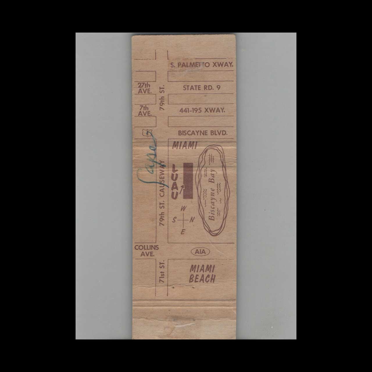 Matchbook Cover Luau Dining & Dancing Miami Beach FL Matchbook Cover Luau Dining & Dancing Miami Beach FL