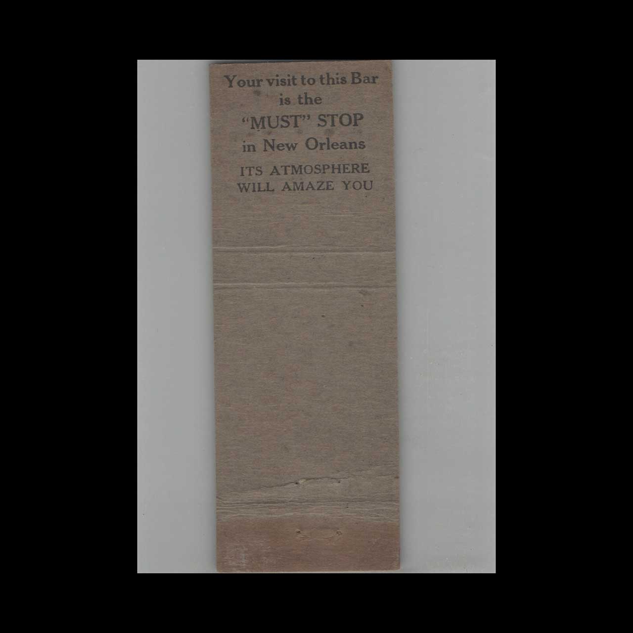 Original Old Absinthe Bar Matchbook Cover New Orleans LA Original Old Absinthe Bar Matchbook Cover New Orleans LA