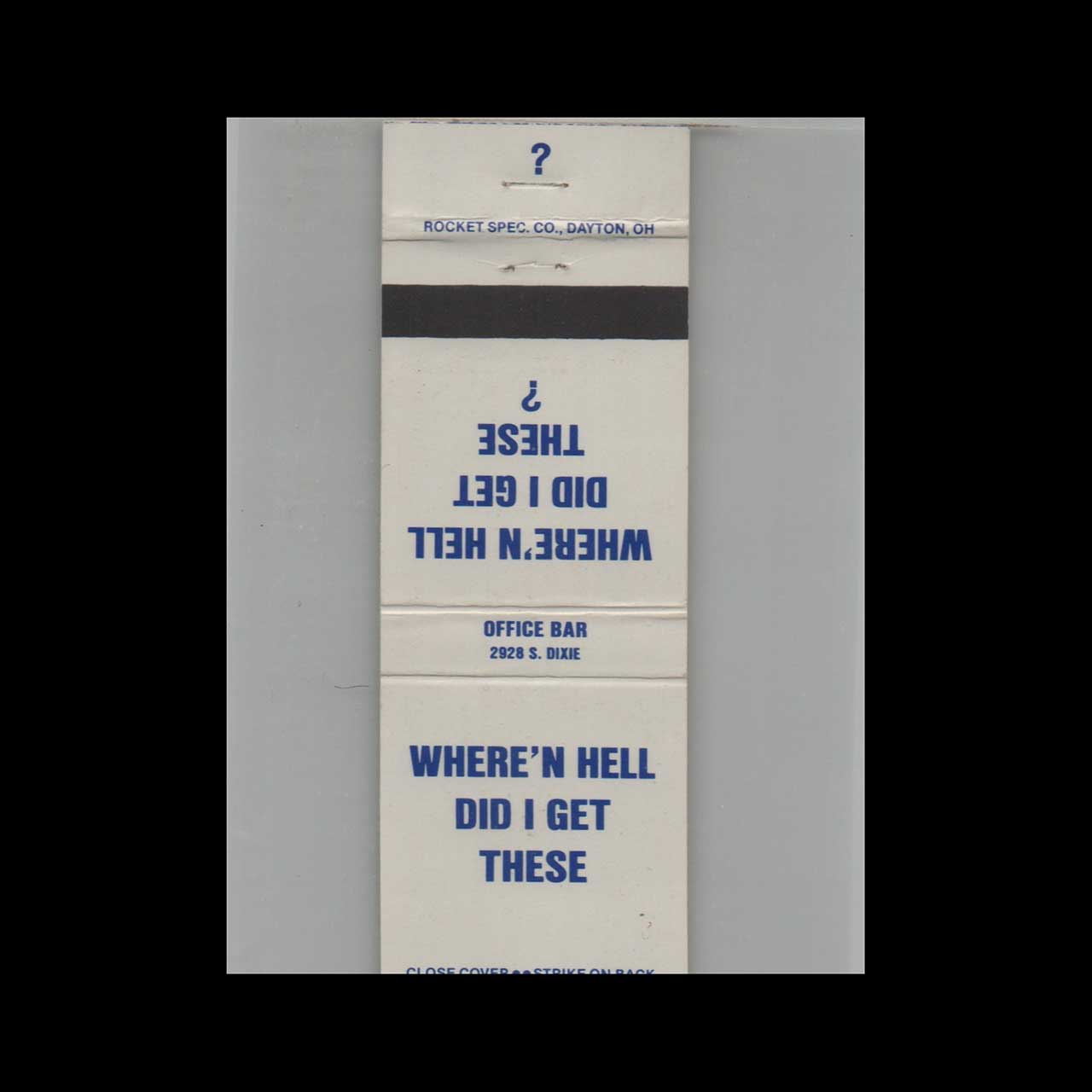 Matchbook Cover The Office Cocktail Lounge Dayton OH Matchbook Cover The Office Cocktail Lounge Dayton OH