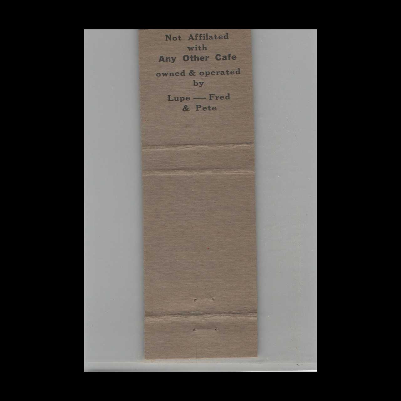 Spanish Village Cafe Matchbook Cover Austin TX Spanish Village Cafe Matchbook Cover Austin TX