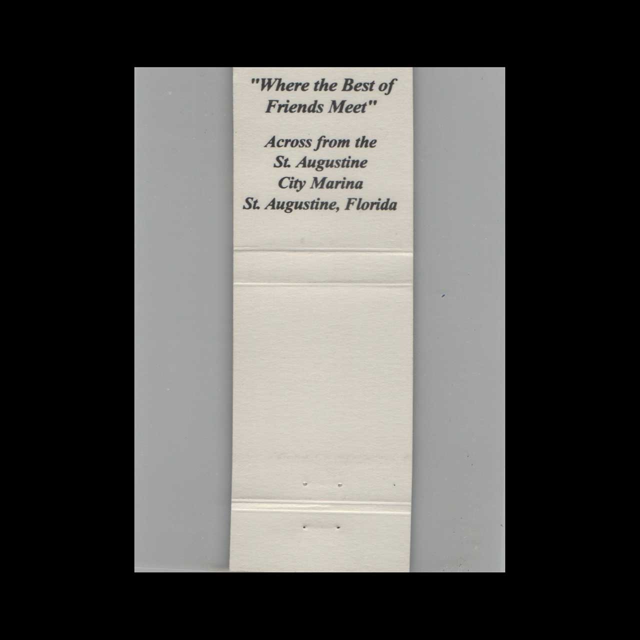 OC Whites Seafood & Spirits Matchbook Cover St Augustine OC Whites Seafood & Spirits Matchbook Cover St Augustine