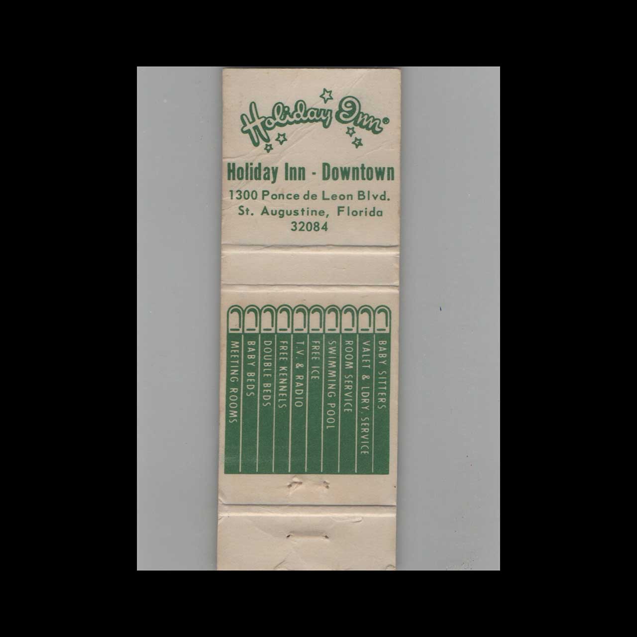Matchbook Cover Holiday Inn St Augustine FL #17 Matchbook Cover Holiday Inn St Augustine FL #17