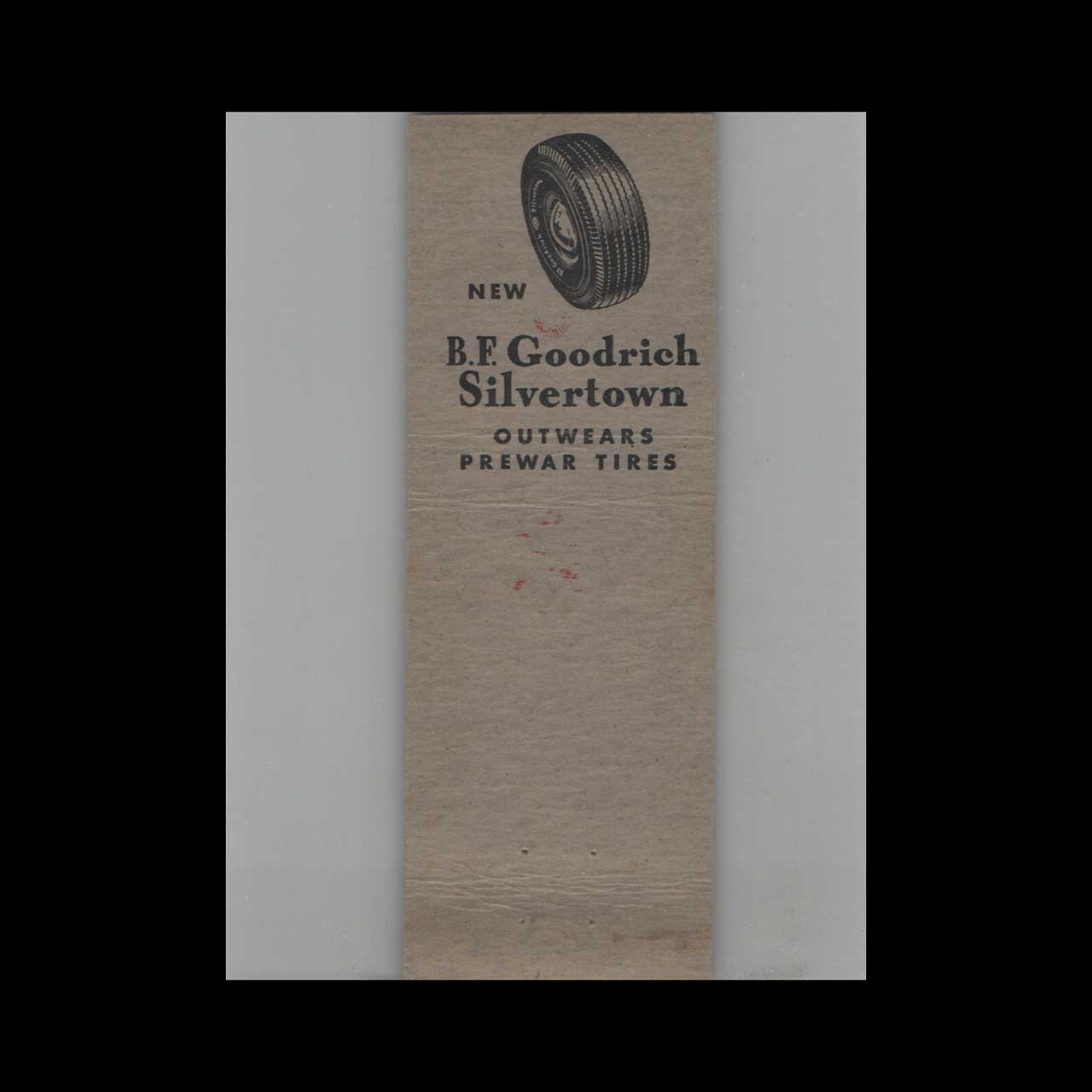 BF Goodrich Tires Matchbook Cover Wayne MI BF Goodrich Tires Matchbook Cover Wayne MI