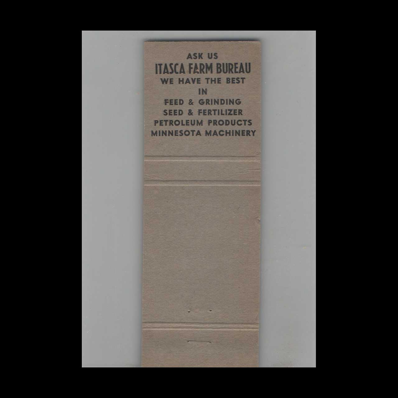 Itasca County Farm Bureau Matchbook Cover Grand Rapids MN Itasca County Farm Bureau Matchbook Cover Grand Rapids MN