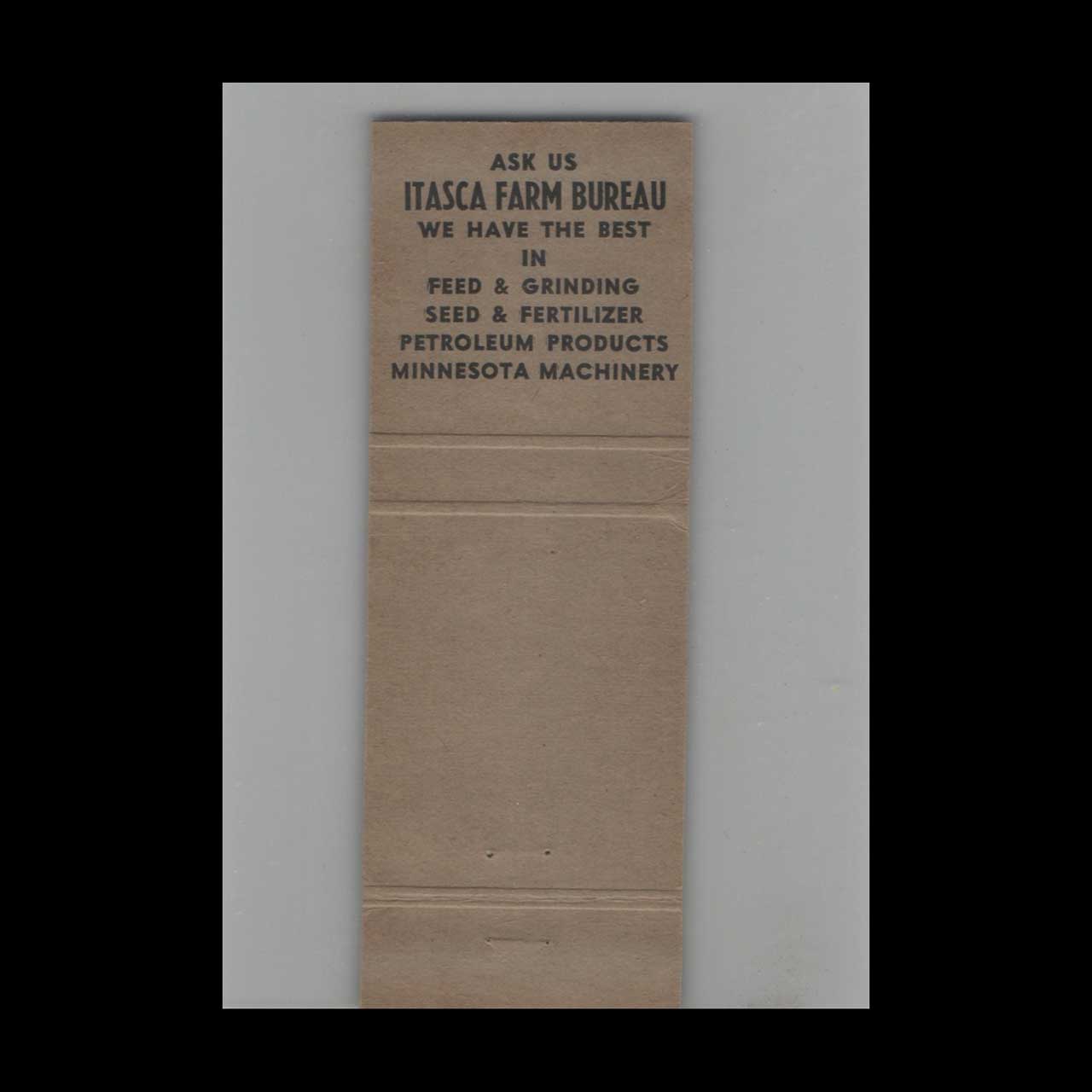 Itasca County Farm Bureau Matchbook Cover Grand Rapids MN Itasca County Farm Bureau Matchbook Cover Grand Rapids MN
