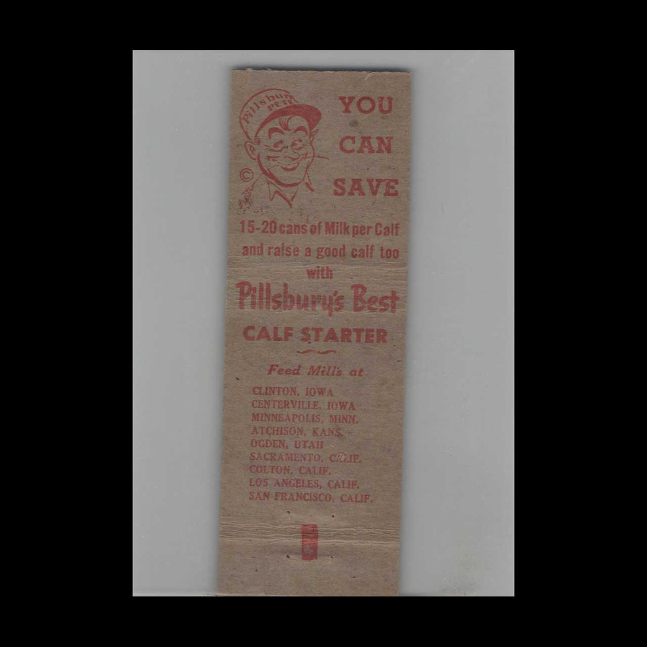 Pillsbury Best Feeds Matchbook Cover John W Zipoy St Cloud Pillsbury Best Feeds Matchbook Cover John W Zipoy St Cloud