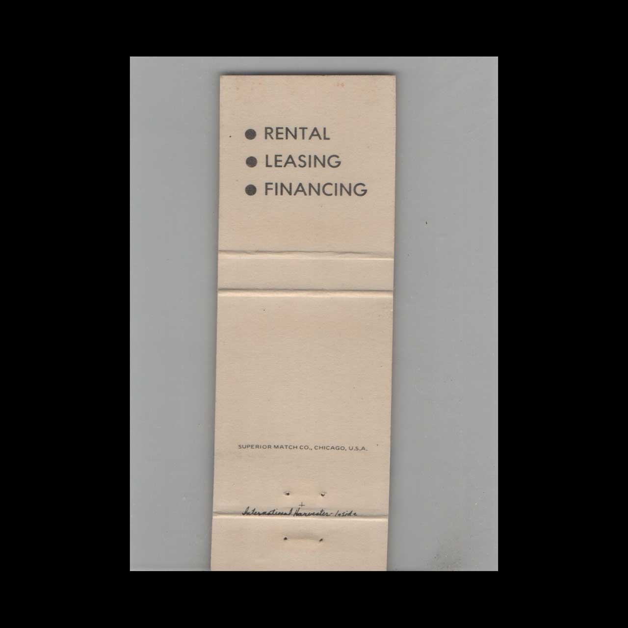 International Harvester Dealer Matchbook Cover Charlotte Harbor International Harvester Dealer Matchbook Cover Charlotte Harbor