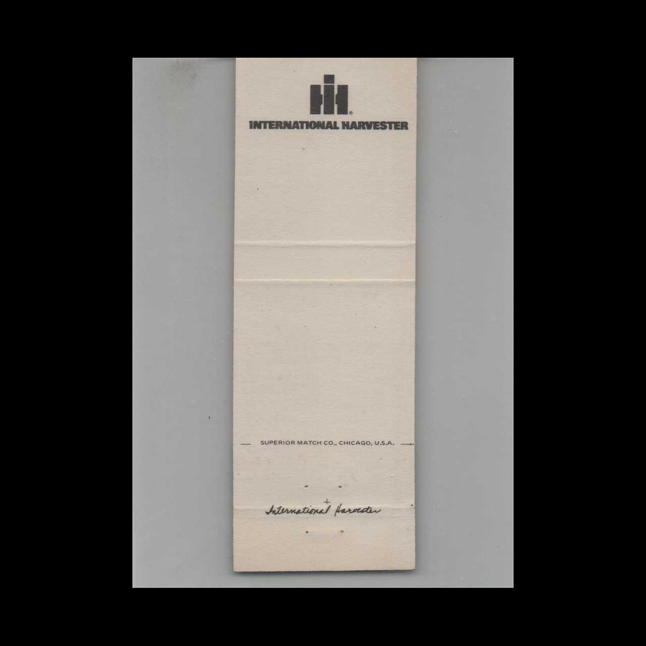 International Harvester Dealer Matchbook Cover Clinton IL International Harvester Dealer Matchbook Cover Clinton IL