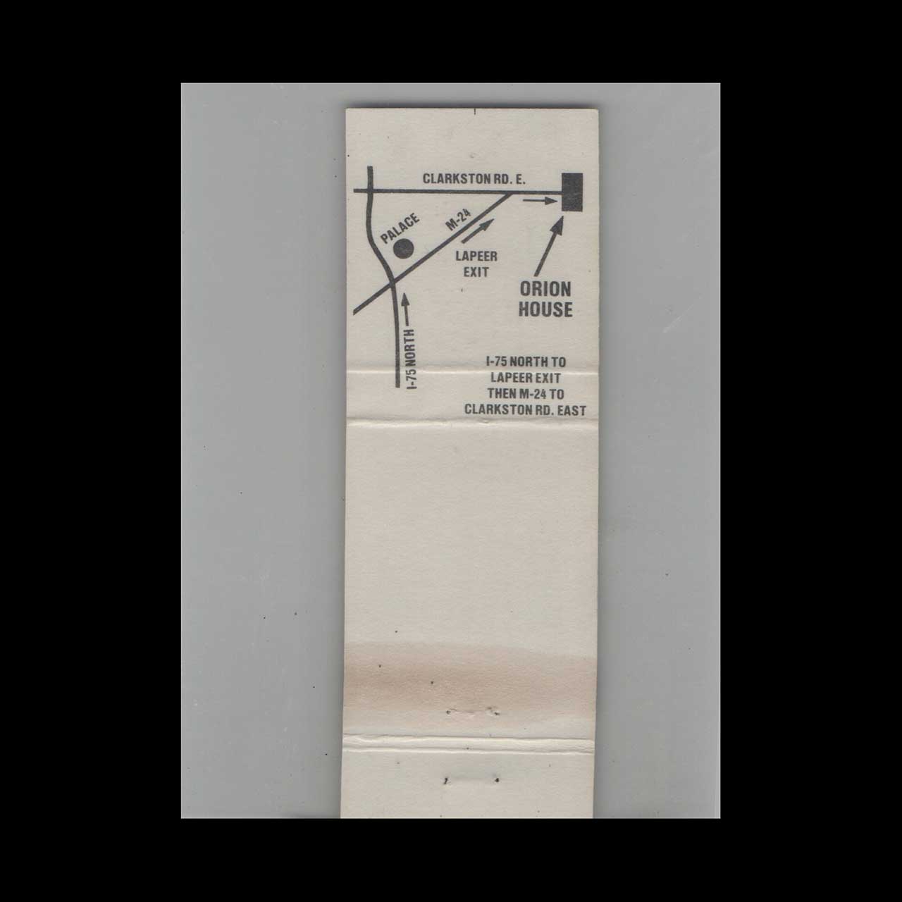 Christs Orion House Restaurant Matchbook Cover Christs Orion House Restaurant Matchbook Cover
