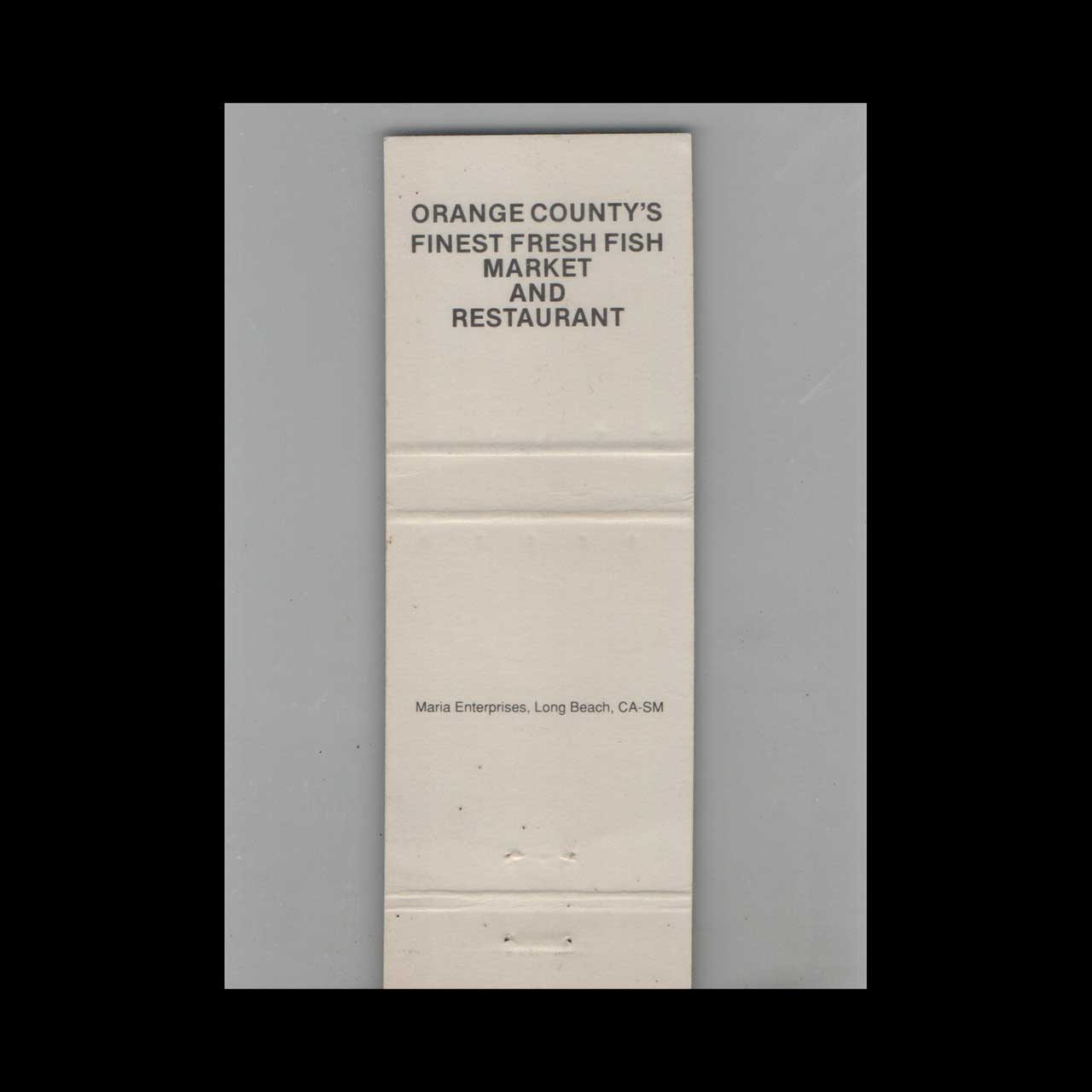 Matchbook Cover Original Fish Company Los Angeles CA Matchbook Cover Original Fish Company Los Angeles CA