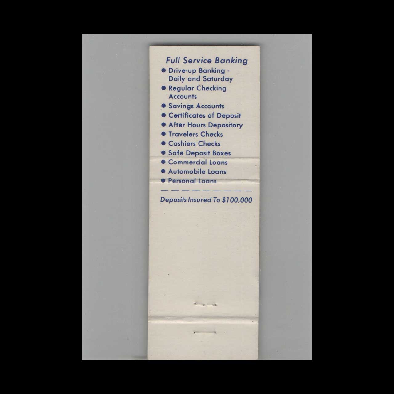 Matchbook Cover Florida Center Bank Orlando FL Matchbook Cover Florida Center Bank Orlando FL