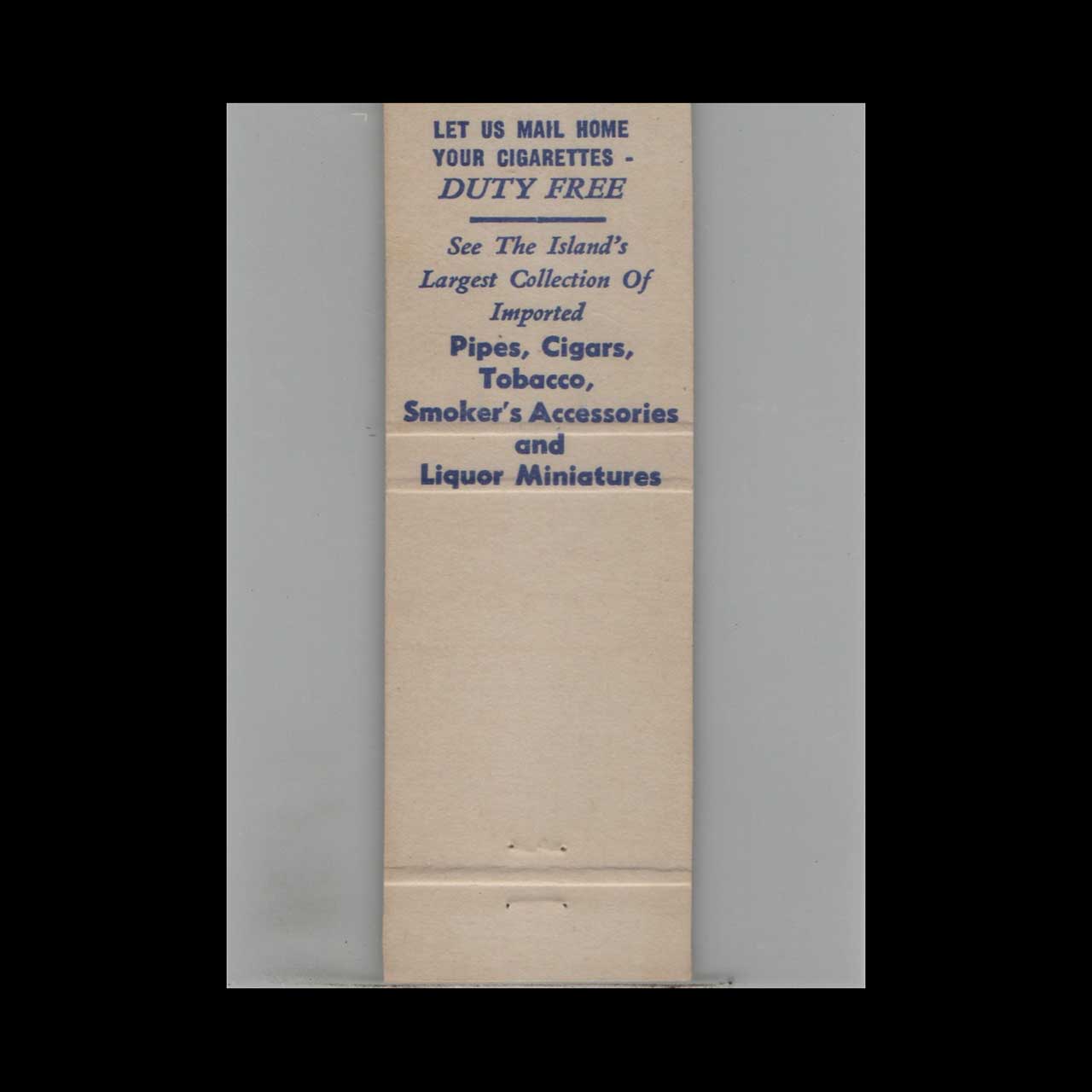 Jolly Roger Tobacconist Matchbook Cover St Thomas VI Jolly Roger Tobacconist Matchbook Cover St Thomas VI