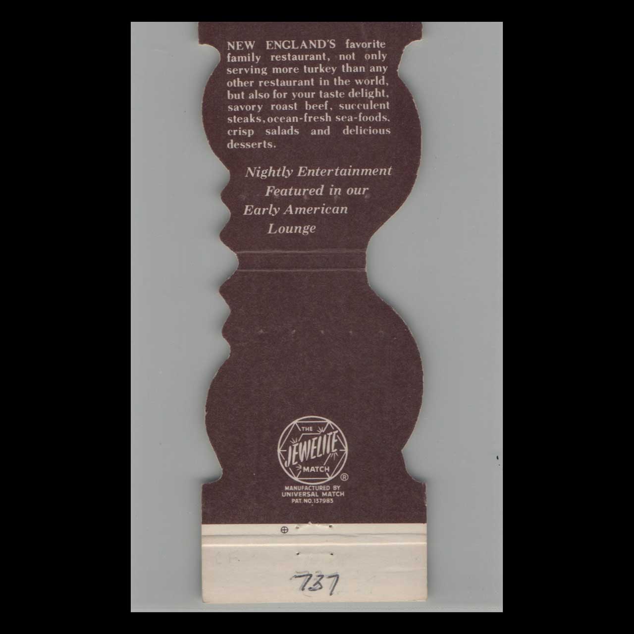 Green Ridge Turkey Farm Matchbook Cover Nashua NH Green Ridge Turkey Farm Matchbook Cover Nashua NH