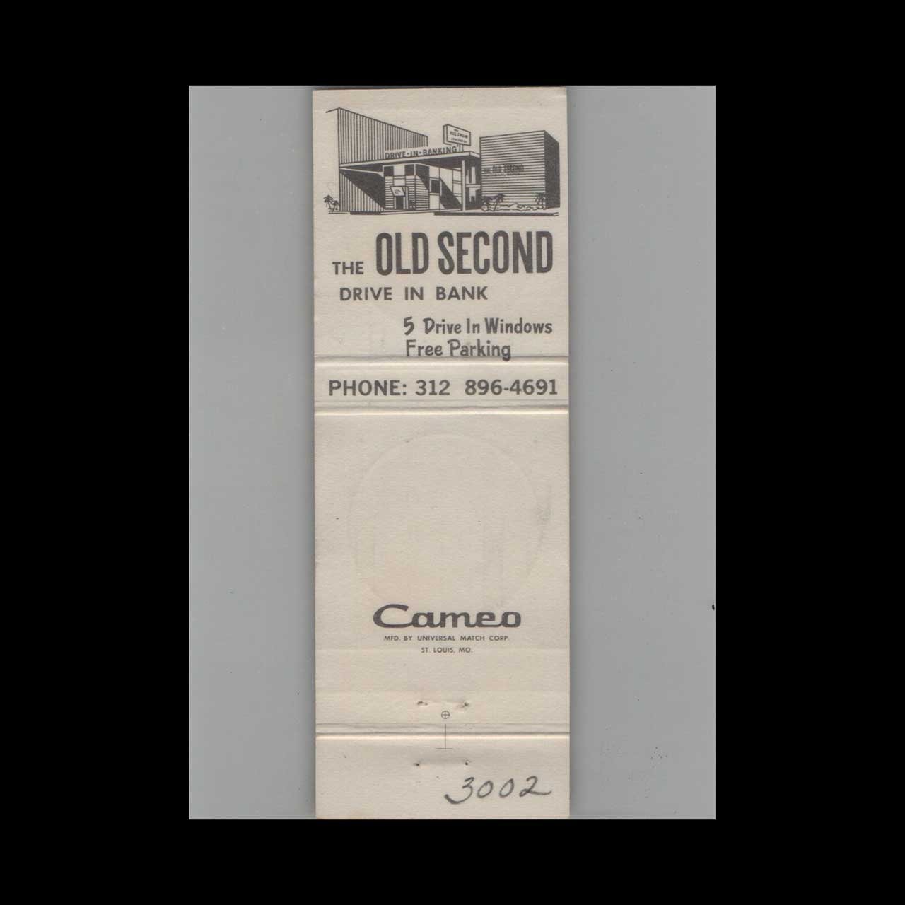 Matchbook Cover Old Second National Bank Aurora IL Matchbook Cover Old Second National Bank Aurora IL