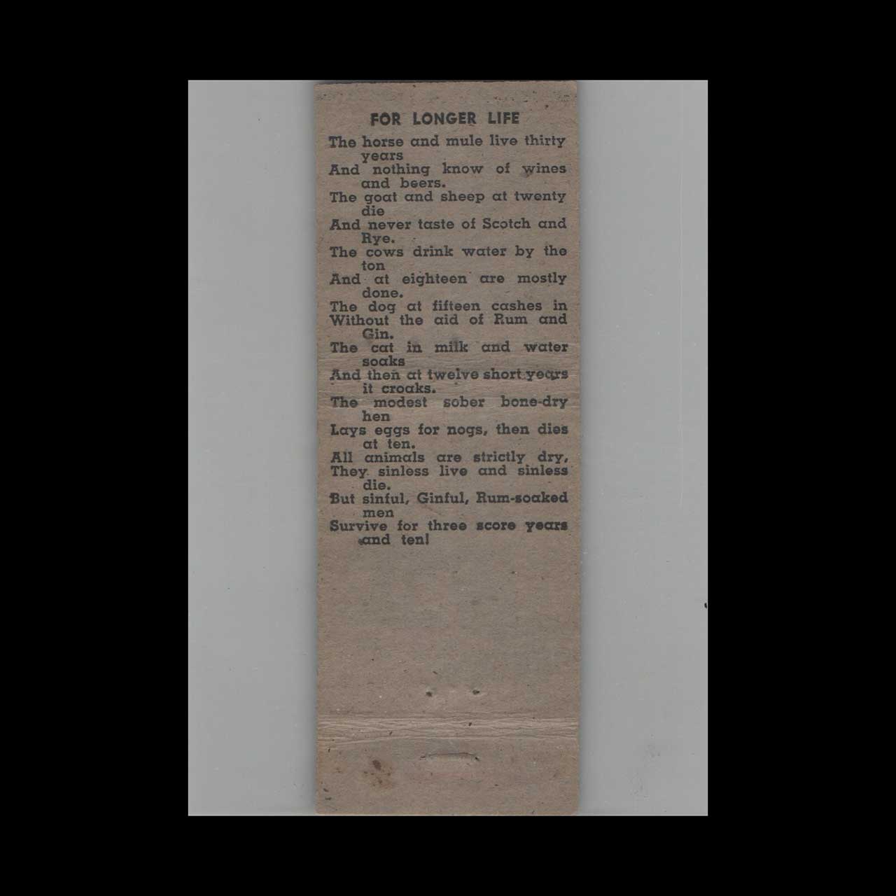 Matchbook Cover Bardens Liquor Store Waseca MN Matchbook Cover Bardens Liquor Store Waseca MN